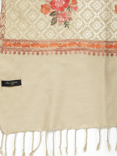 Women's Aari Embroidery Wool Shawl